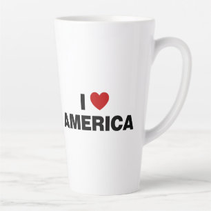 Caneca De Café Latte Eu amo a América