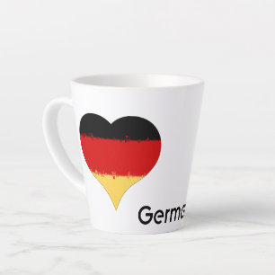 Caneca De Café Latte Eu Amo A Design De Bandeira Do Coração Da Aleman