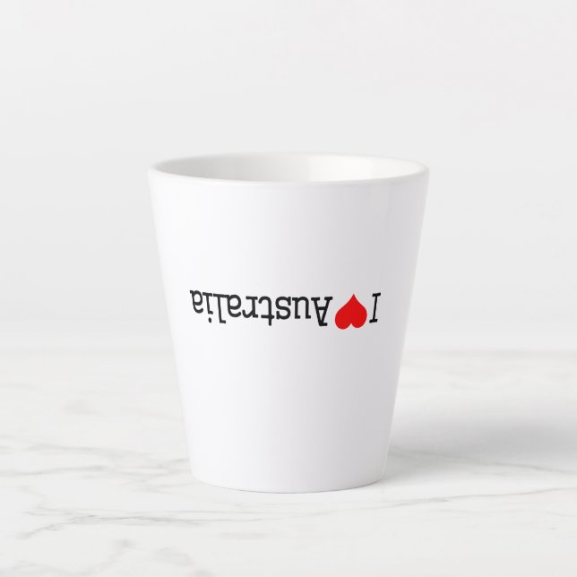 Caneca De Café Latte Eu Amo Austrália (Frente)