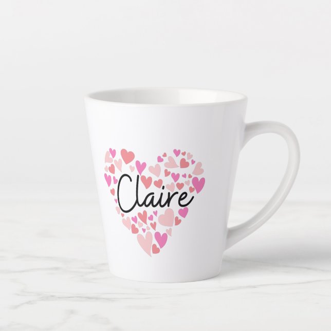 Caneca De Café Latte Eu amo Claire (Direita)