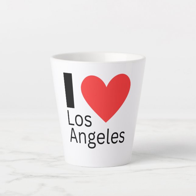 Caneca De Café Latte Eu Amo Los Angeles (Frente)
