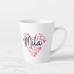 Caneca De Café Latte Eu amo Mila