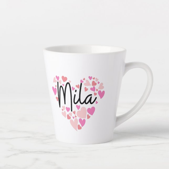 Caneca De Café Latte Eu amo Mila (Direita)