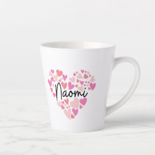 Caneca De Café Latte Eu amo Naomi