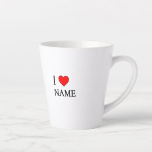Caneca De Café Latte Eu amo nome (personalizável)