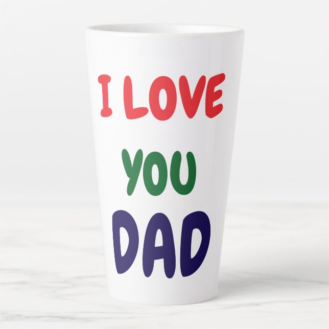 Caneca De Café Latte Eu amo você Papai Elegante  (Frente)