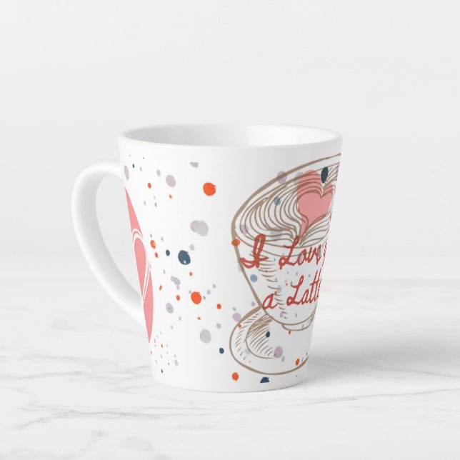 Caneca De Café Latte Eu amo você um latte caneca caneca de leite  (Ângulo esquerdo)