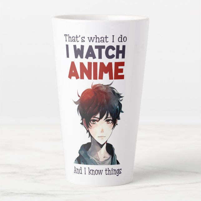 Caneca De Café Latte eu assisto Anime (Frente)