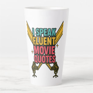 Caneca De Café Latte Eu Falo Filme Fluente Citando Neon Hollywood Art