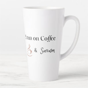 Caneca De Café Latte Eu Funciono com Café e Sarcasmo, Presente Divertid