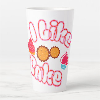 Caneca De Café Latte Eu Gosto de Bolo