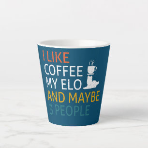 Caneca De Café Latte Eu gosto de Café meu Elo e talvez 3 pessoas Citaçã