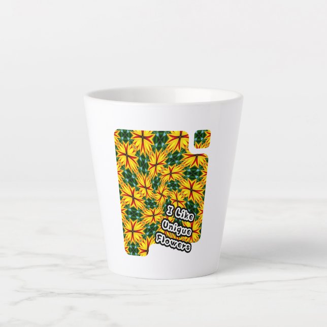 Caneca De Café Latte Eu Gosto De Flores Únicas (Frente)