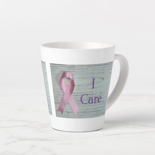 Caneca De Café Latte Eu me importo (Ângulo direito)