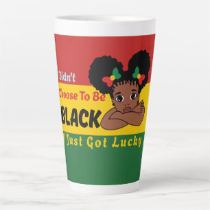 Caneca De Café Latte Eu Não Escolhi Ser Negro, Eu Só Tive Sorte