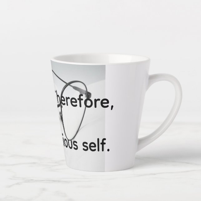 Caneca De Café Latte Eu penso demais (Direita)