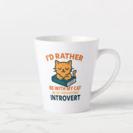 Caneca De Café Latte Eu Preferiria Estar Com Meu Gato