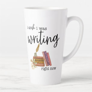 Caneca De Café Latte Eu Queria Estar Escrevendo Agora