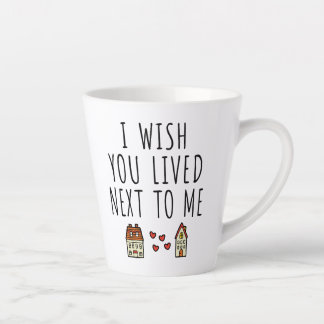 Caneca De Café Latte Eu Queria Que Você Viesse Ao Meu Lado.