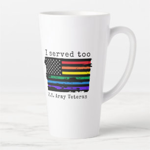 Caneca De Café Latte Eu Servi Para A LGBTQ+ Latte Mug Do Exército Ameri