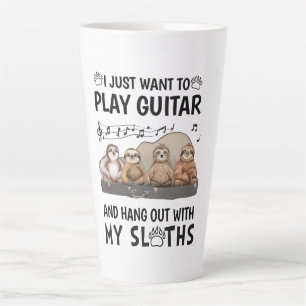 Caneca De Café Latte Eu Só Quero Tocar Guitarra Camiseta Um Humor Besti