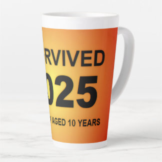 Caneca De Café Latte Eu Sobrevivi 2025