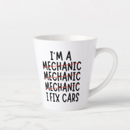 Caneca De Café Latte Eu Sou Mecânico Eu Conserto Carros, Engraçadas Cit