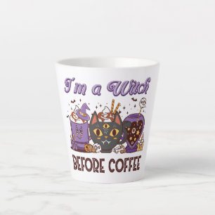 Caneca De Café Latte Eu sou uma bruxa antes do café