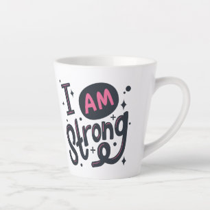 Caneca De Café Latte Eu Sou uma Tipografia Motivacional Forte Design