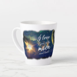 Caneca De Café Latte Eu Te Amo Até a Lua e de Volta