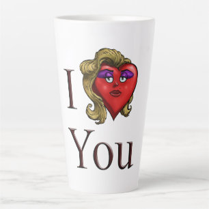 Caneca De Café Latte Eu Te Amo Ela Coração