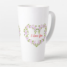 Caneca De Café Latte Eu te amo flores bonitas