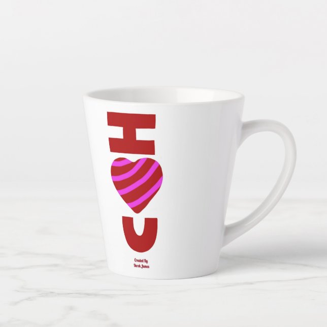 Caneca De Café Latte Eu Te Amo Uma Pequena Caneca Latte (Direita)