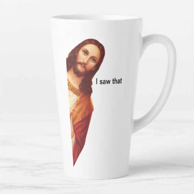 Caneca De Café Latte Eu Vi Que Jesus Mug Duplamente Lado (Direita)