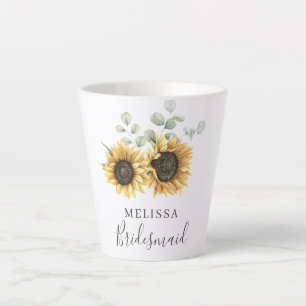Caneca De Café Latte Eucalyptus Sunflower Wedal Bridesmaid