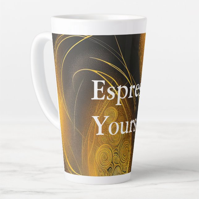 Caneca De Café Latte Eva 3 Abstract Design Latt Mug (Ângulo esquerdo)