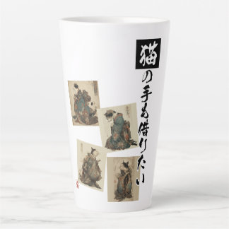 Caneca De Café Latte "Even a Cat's Paws" Japanese Cat Art