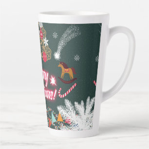Caneca De Café Latte Evergreen Joy do Natal