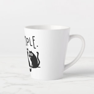 Caneca De Café Latte Ew Pessoas Engraçados Gatos Pretos Miando