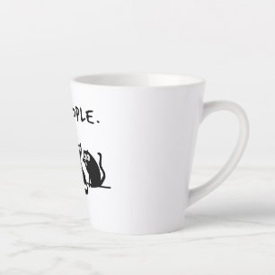Caneca De Café Latte Ew Pessoas Gatos Pretos Engraçadinhos