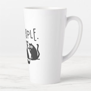 Caneca De Café Latte Ew Pessoas Gatos Pretos Engraçadinhos Meowy 