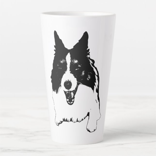 Caneca De Café Latte Exame Peppermint Bright Corgi (Frente)