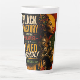 Caneca De Café Latte Excelência Negra Citação 2ª