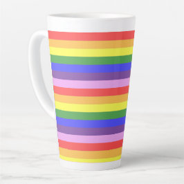 Caneca De Café Latte Excelente qualidade - Rainbow Stripe Bright Cores