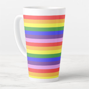 Caneca De Café Latte Excelente qualidade - Rainbow Stripe Bright Cores