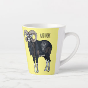 Caneca De Café Latte Exemplo de desenho animado de ovelhas Mouflon