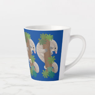 Caneca De Café Latte Exemplo de tamanduá de pangolim feliz e bonito