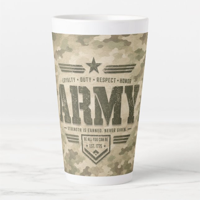 CANECA DE CAFÉ LATTE EXÉRCITO FORTE (Frente)