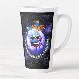 Caneca De Café Latte Explorando um planeta de cada vez . menino em um f
