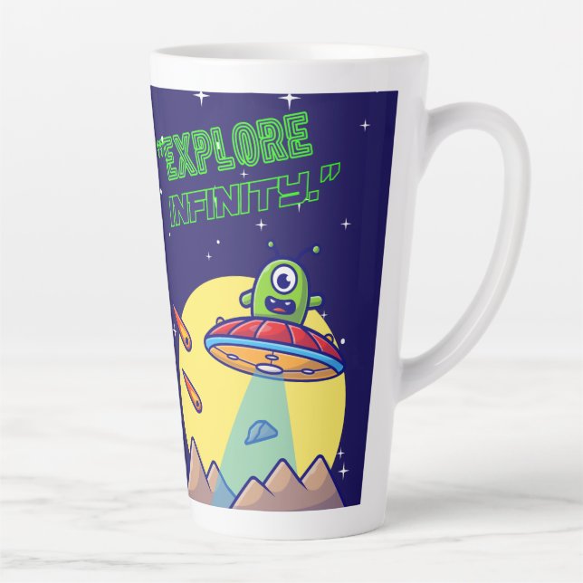 Caneca De Café Latte Explorar o infinito (Direita)